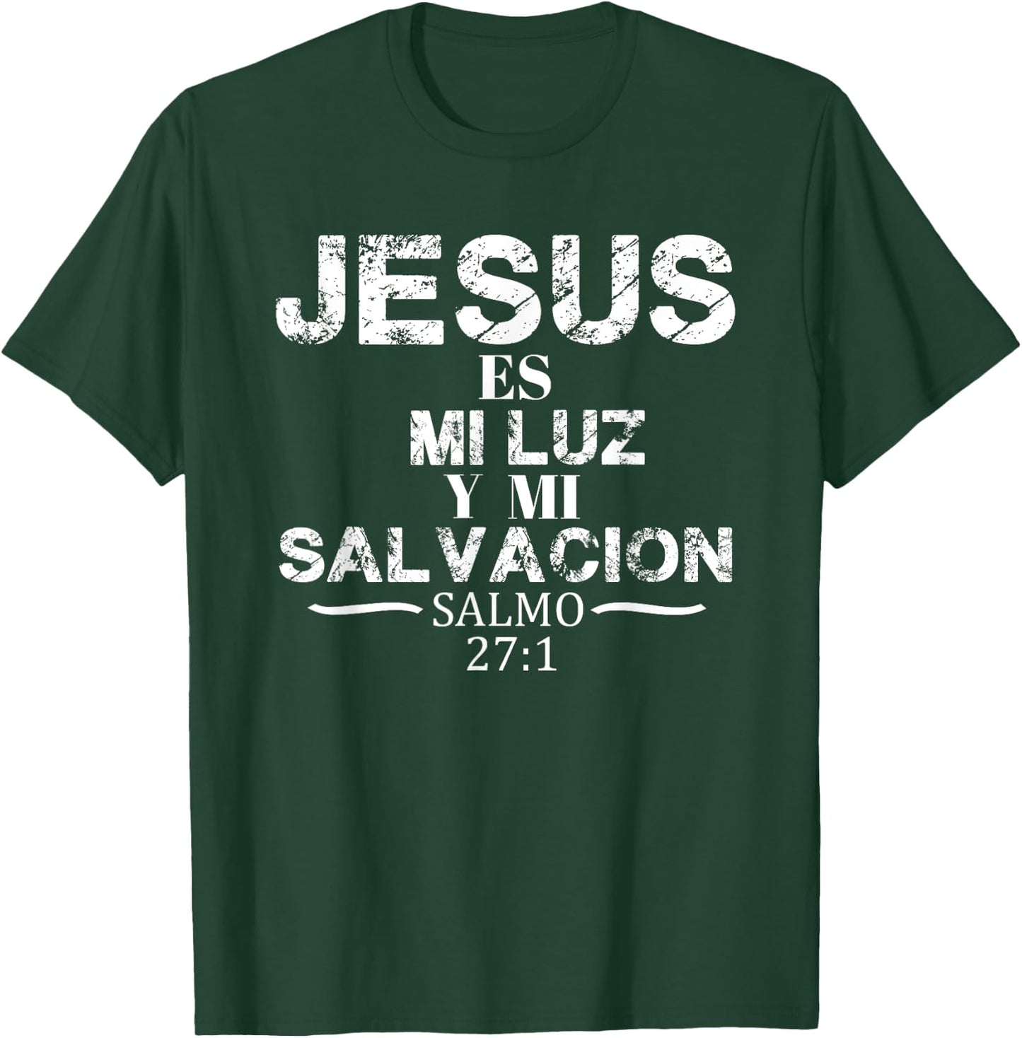 Playera Camisa Salmo Jesus Es Mi Luz Biblia Cristiana T-Shirt - T-Shirt | Forest