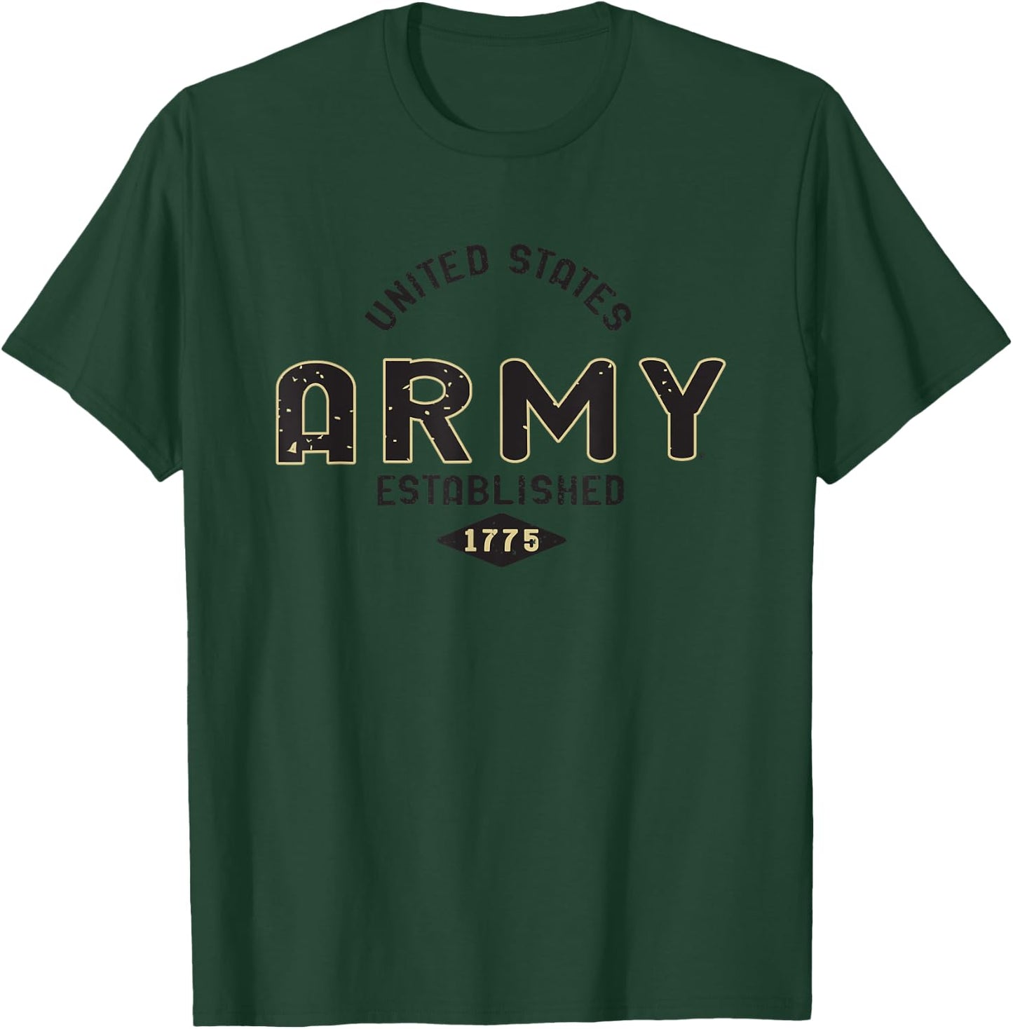 United States Army Military Green Arched Officially Licensed T-Shirt - T-Shirt | Forest