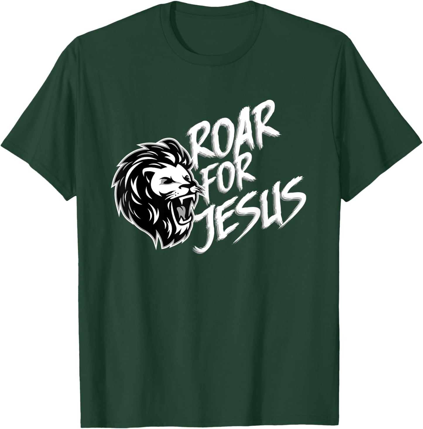 Roar For Jesus Funny Lion VBS Christian Gift Men Women Kids T-Shirt - T-Shirt | Forest