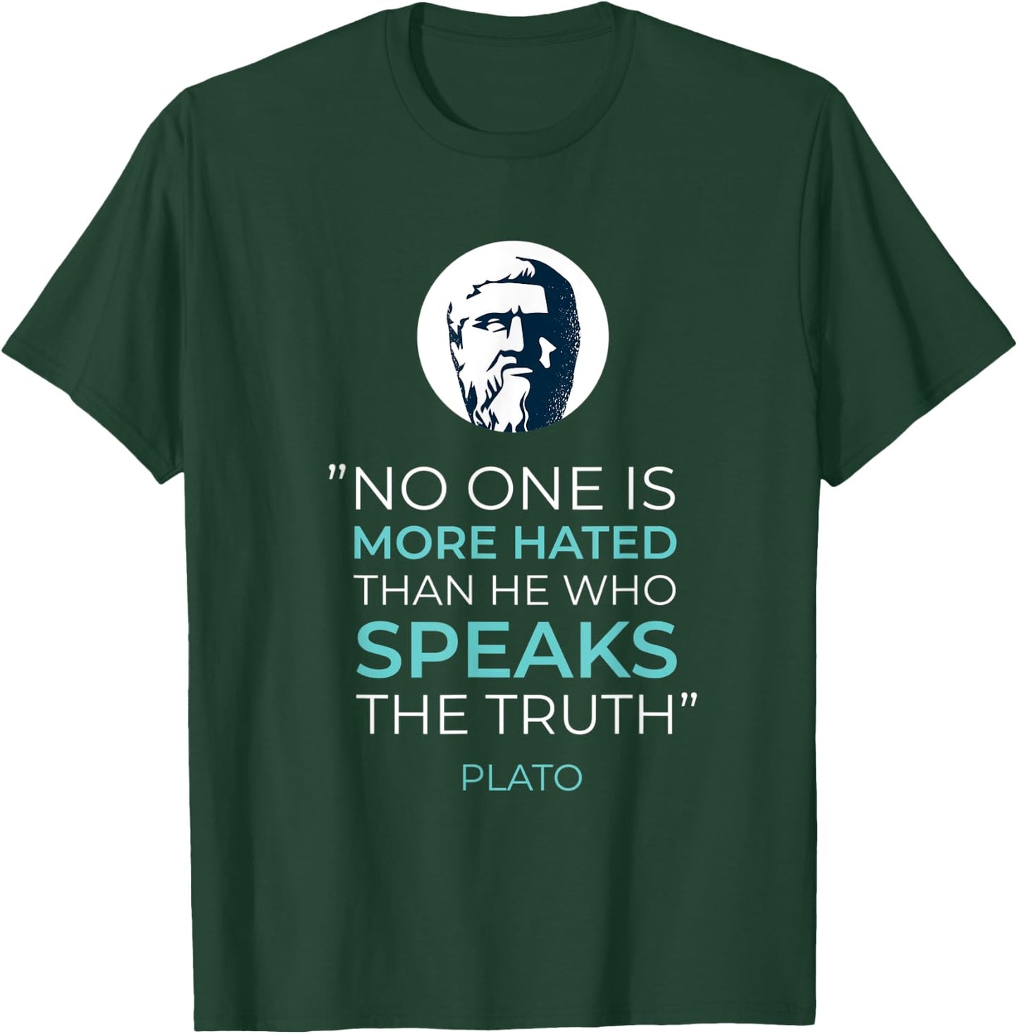 Plato Quote Design T-Shirt - T-Shirt | Forest
