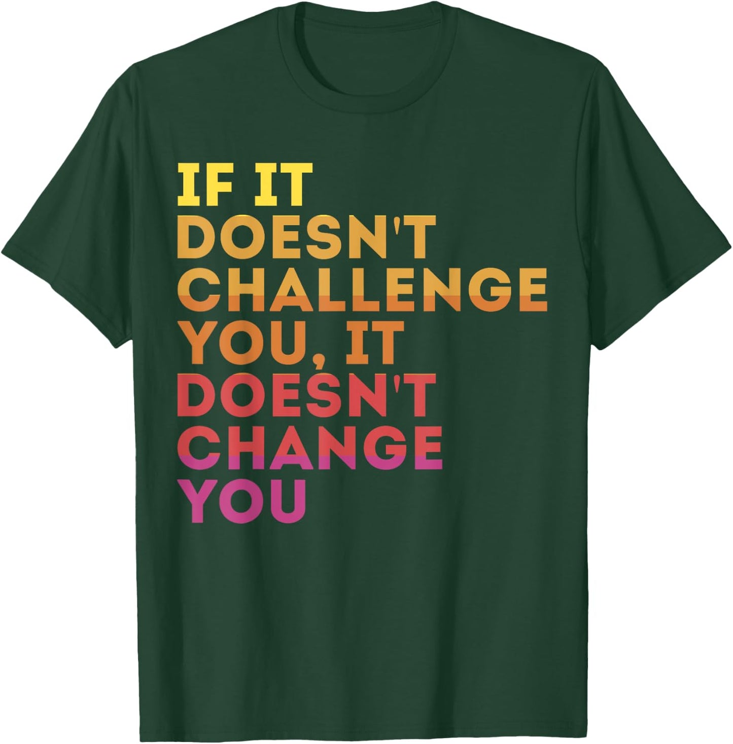 Challenge Yourself Motivational Quote Exercise - -Adults, Kids - Black - Small - - Short Sleeve - Modern - Motivation - Casual, Workout, Gym T-Shirt - T-Shirt | Forest