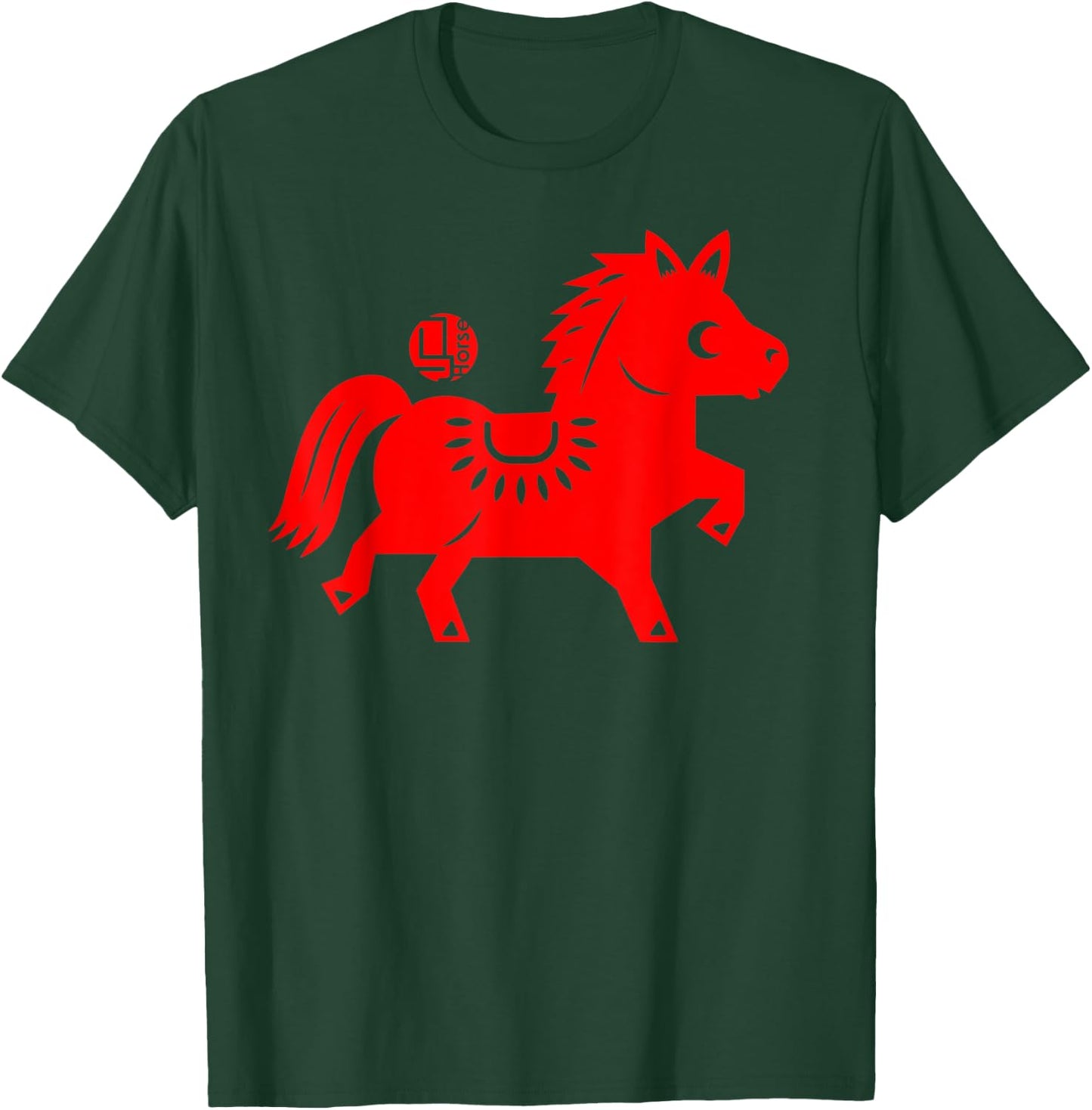 Year of The Horse Chinese Zodiac Lunar New Year Graphic Gift T-Shirt - T-Shirt | Forest