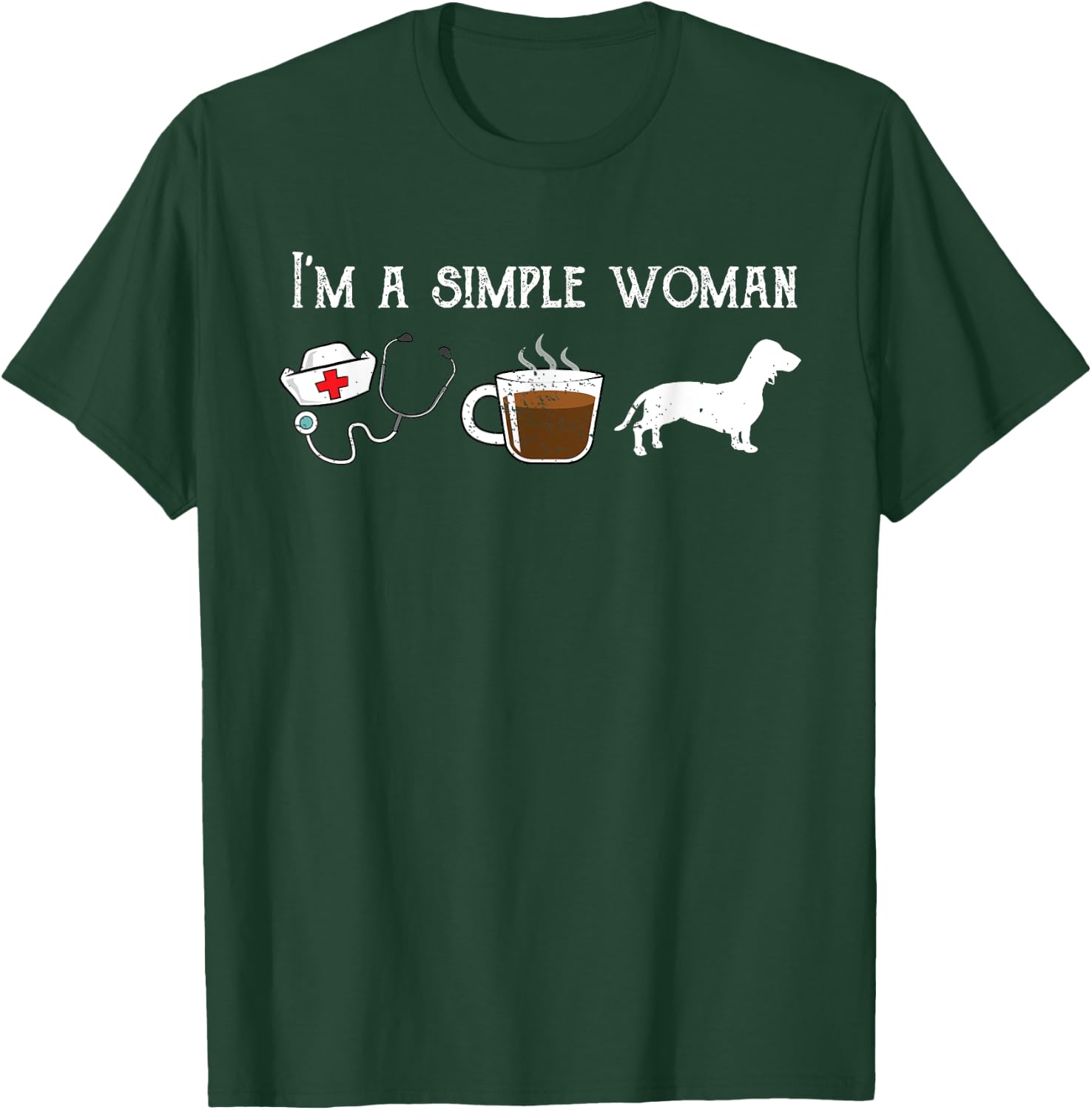 Funny Nurse Tea Coffee Lover Cute Dachshund Wiener Dog Mom T-Shirt - T-Shirt | Forest
