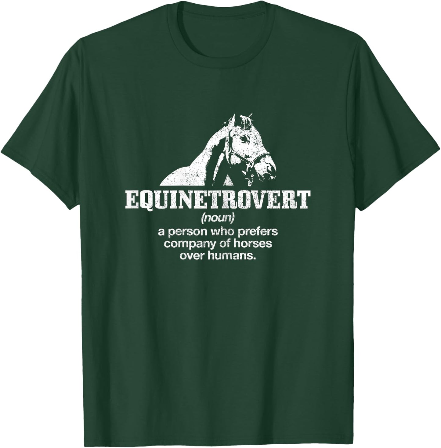 Equinetrovert Definition Funny Horse Riding Horse Girl Gift T-Shirt - T-Shirt | Forest