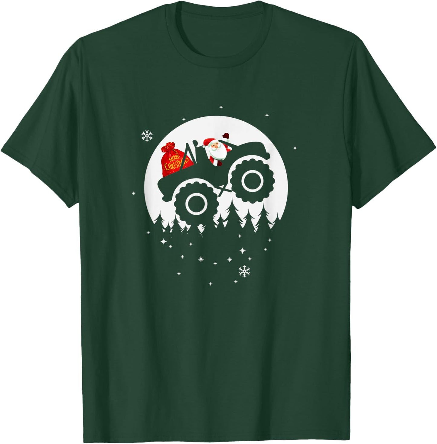 Monster Truck Pajama Christmas T-Shirt - T-Shirt | Forest