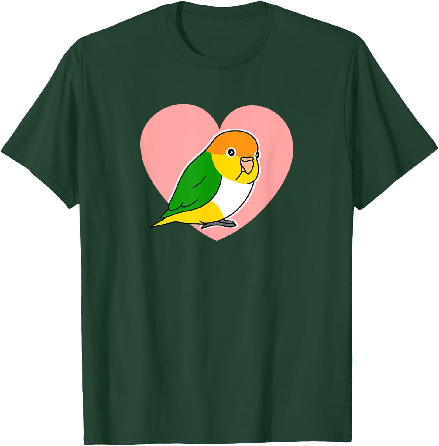 Chubby Rust Cap Parrot Love Heart Parrot Kawaii Birb T-Shirt - T-Shirt | Forest