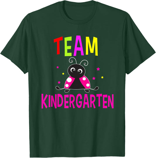 Team Kindergarten Pink Ladybug Back To School Funny T-Shirt - T-Shirt | Forest