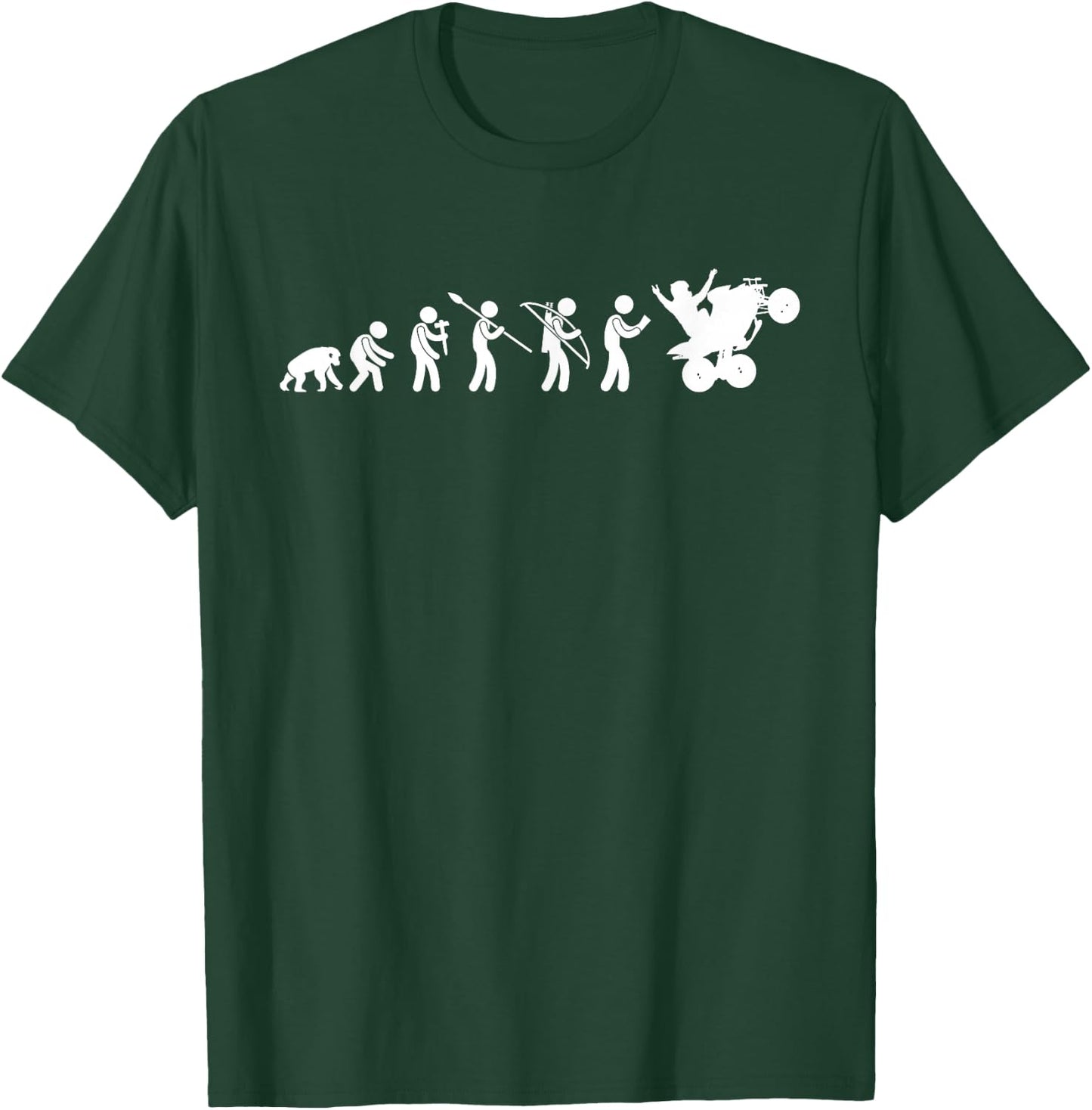 Quad Evolution - Four Wheeling ATV 4 Wheeler T-Shirt - T-Shirt | Forest