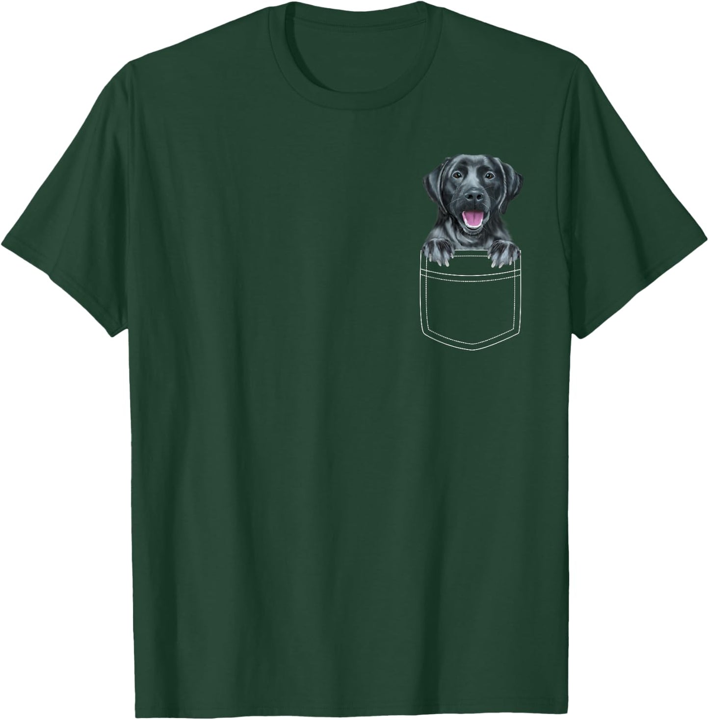Black Labrador Retriever Dog In Pocket Funny Dog Lover Men Women Girls Kids T-Shirt - T-Shirt | Forest