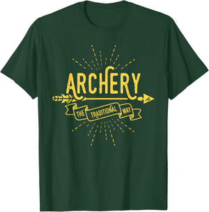 Archery The Traditional Way Bow Hunting Archer Hunting Gift T-Shirt - T-Shirt | Forest