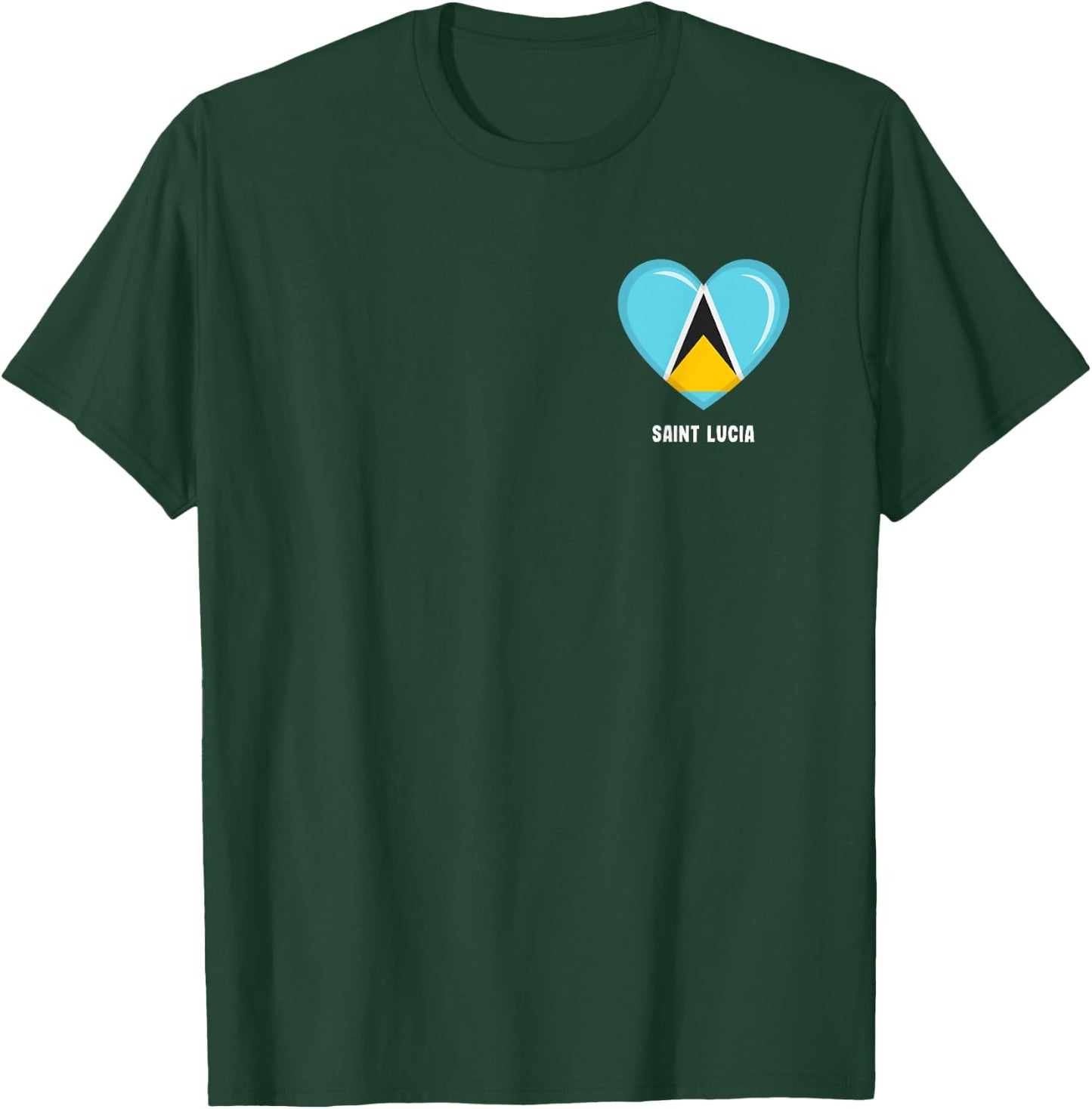 Saint Lucia Flag Shirt | Saint Lucian T-Shirt - T-Shirt | Forest
