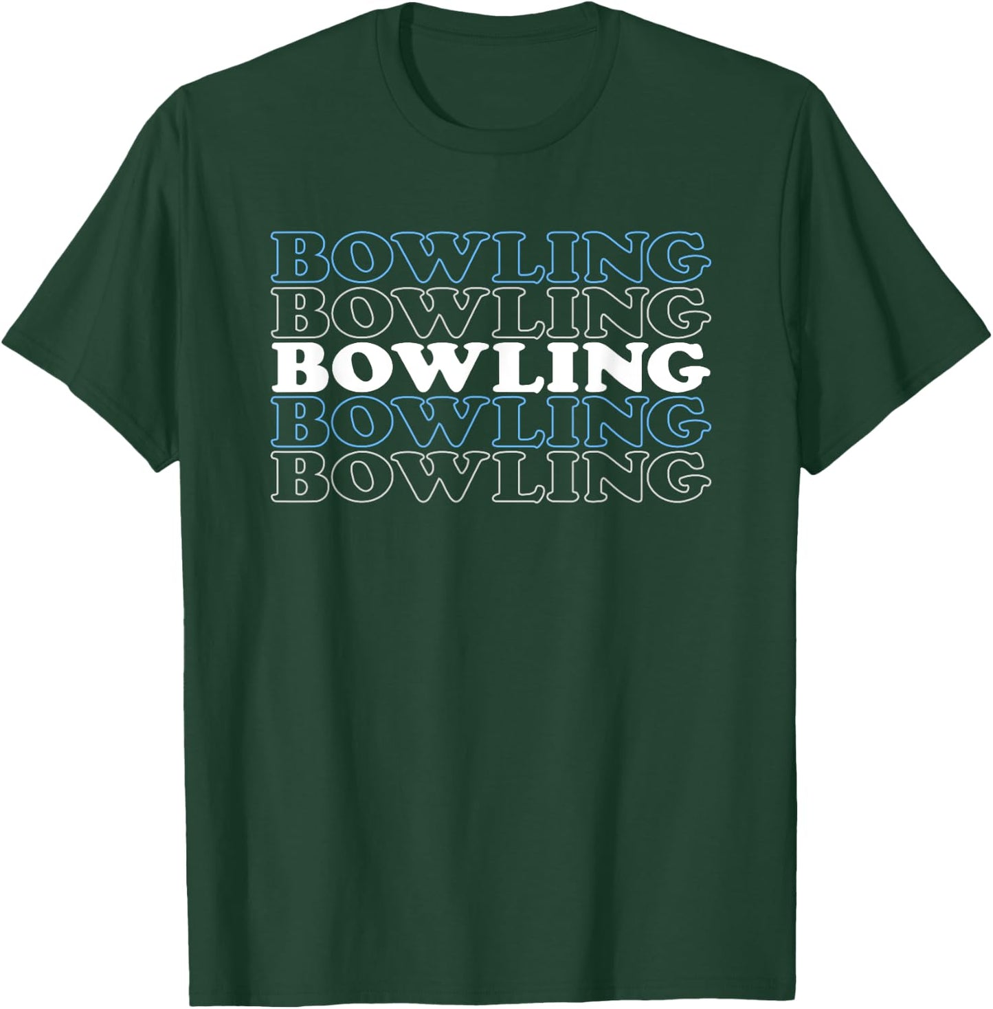 Bowling Gift Husband Or Dad - Retro Bowling Text T-Shirt - T-Shirt | Forest