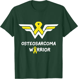 Osteosarcoma Awareness Warrior Support Yellow Ribbon Gifts T-Shirt - T-Shirt | Forest