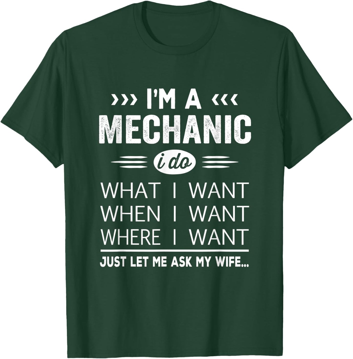 Mechanic Husband Gift From Wife Present Idea Funny Quote T-Shirt - T-Shirt | Forest