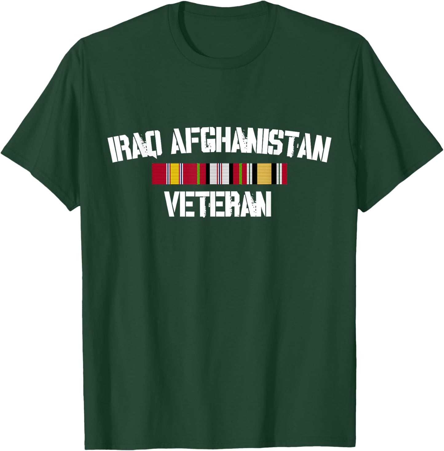Iraq Afghanistan Veteran Pride Service Ribbon T-Shirt - T-Shirt | Forest