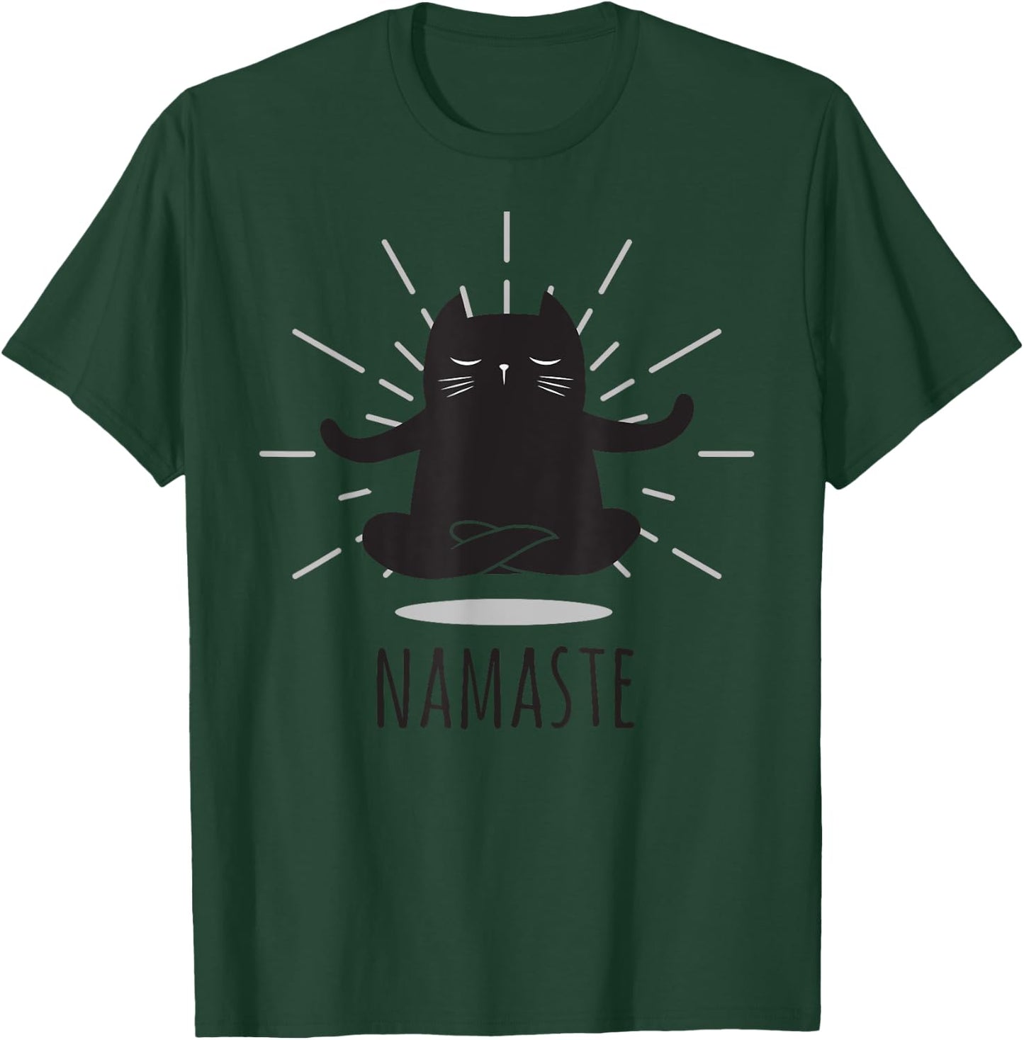 Funny Cat Namaste Yoga Poses Buddha Flower Symbol Women T-Shirt - T-Shirt | Forest