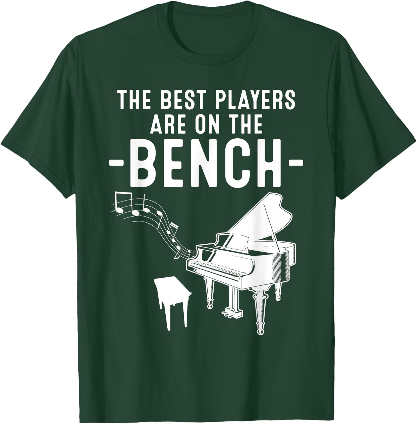 Funny Piano Player Gift Cute Bench Pianist T-Shirt - T-Shirt | Forest