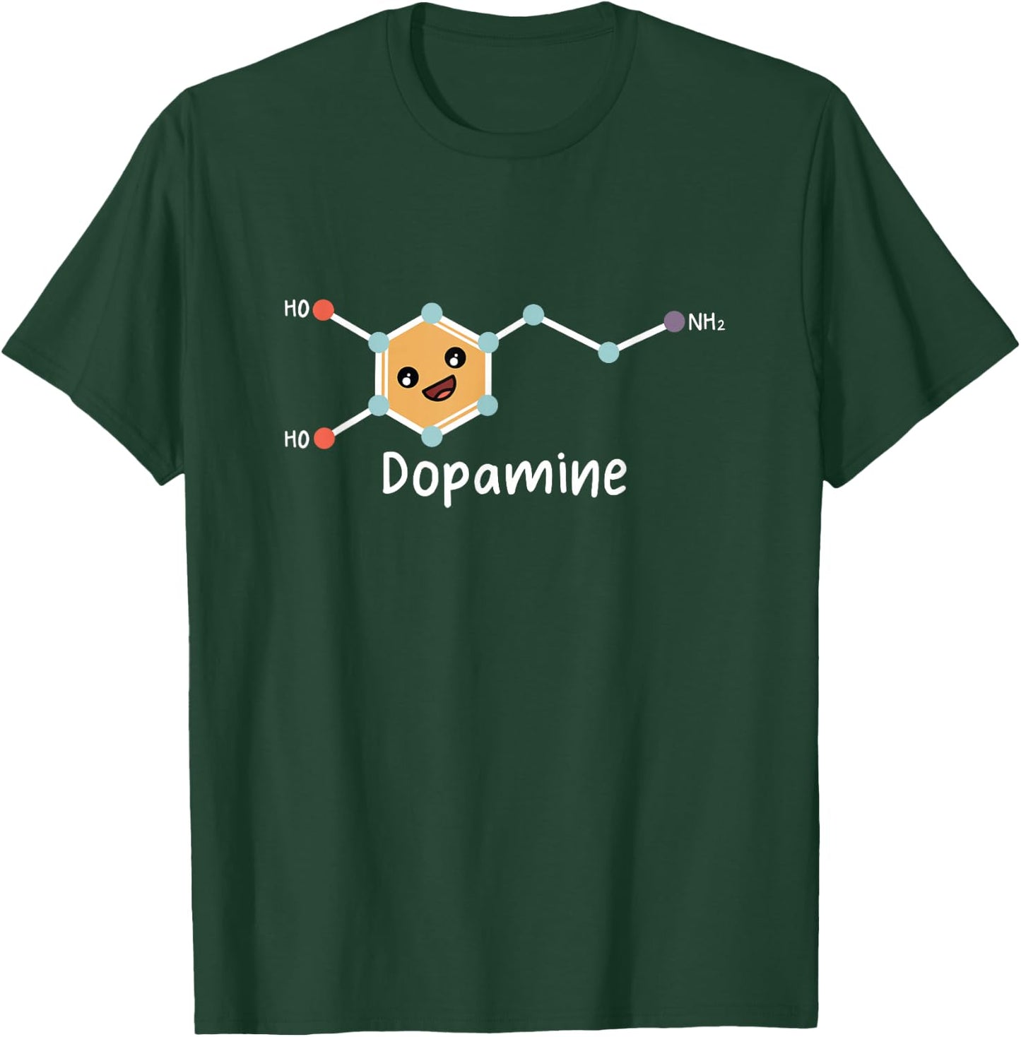 Funny ADHD Cute Dopamine Chemical Structure Neurodiverse T-Shirt - T-Shirt | Forest