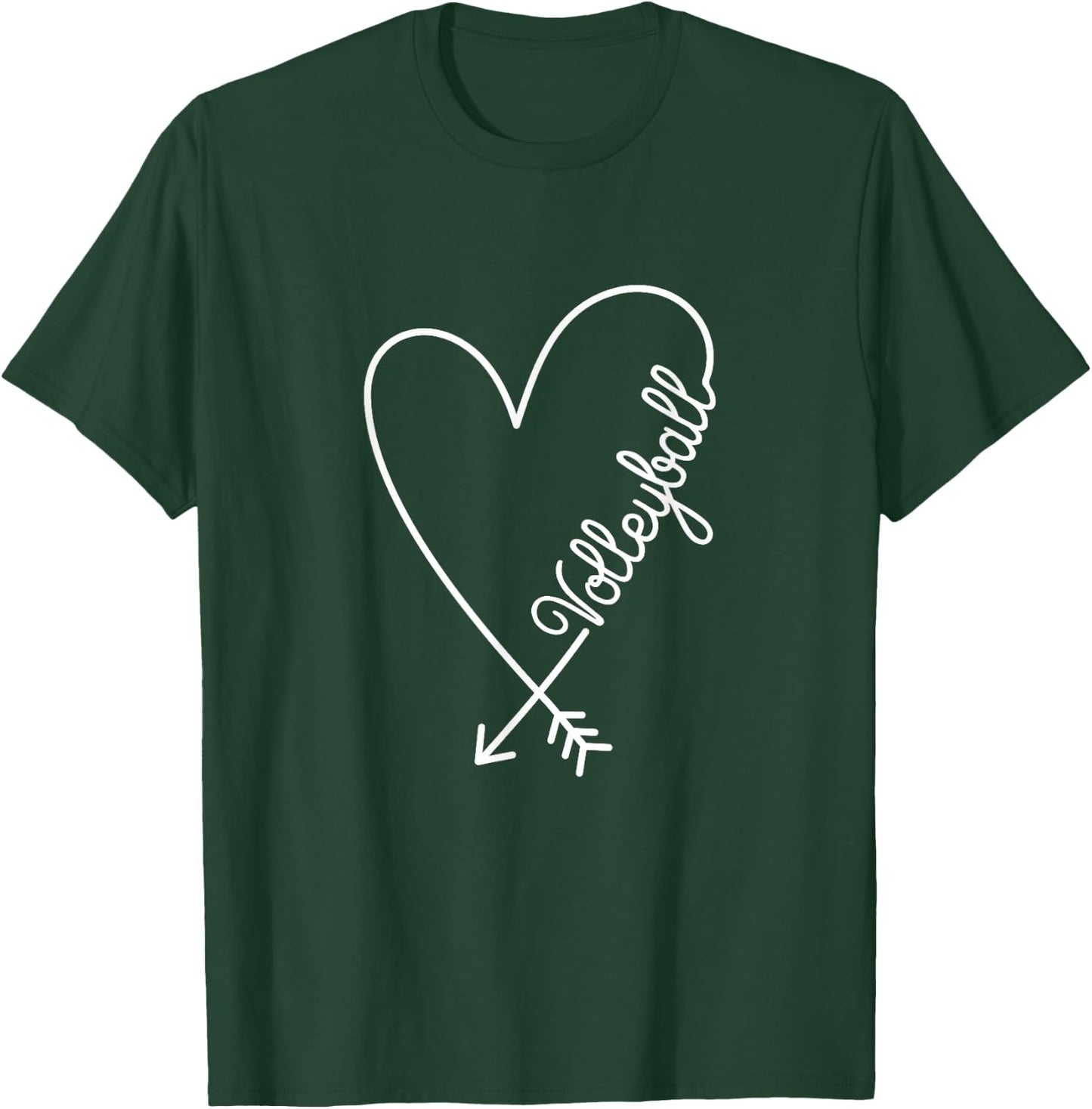 Volleyball Cute Graphic Heart Love T-Shirt - T-Shirt | Forest