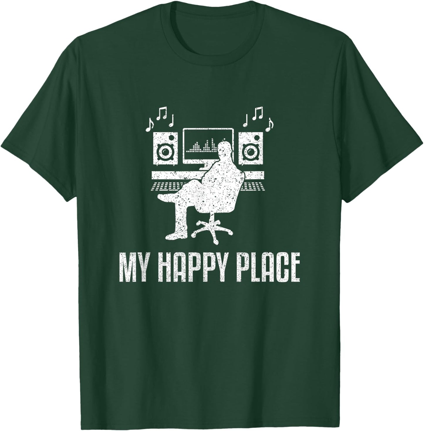 Funny Audio Engineer - Music Producer My Happy Place T-Shirt - T-Shirt | Forest