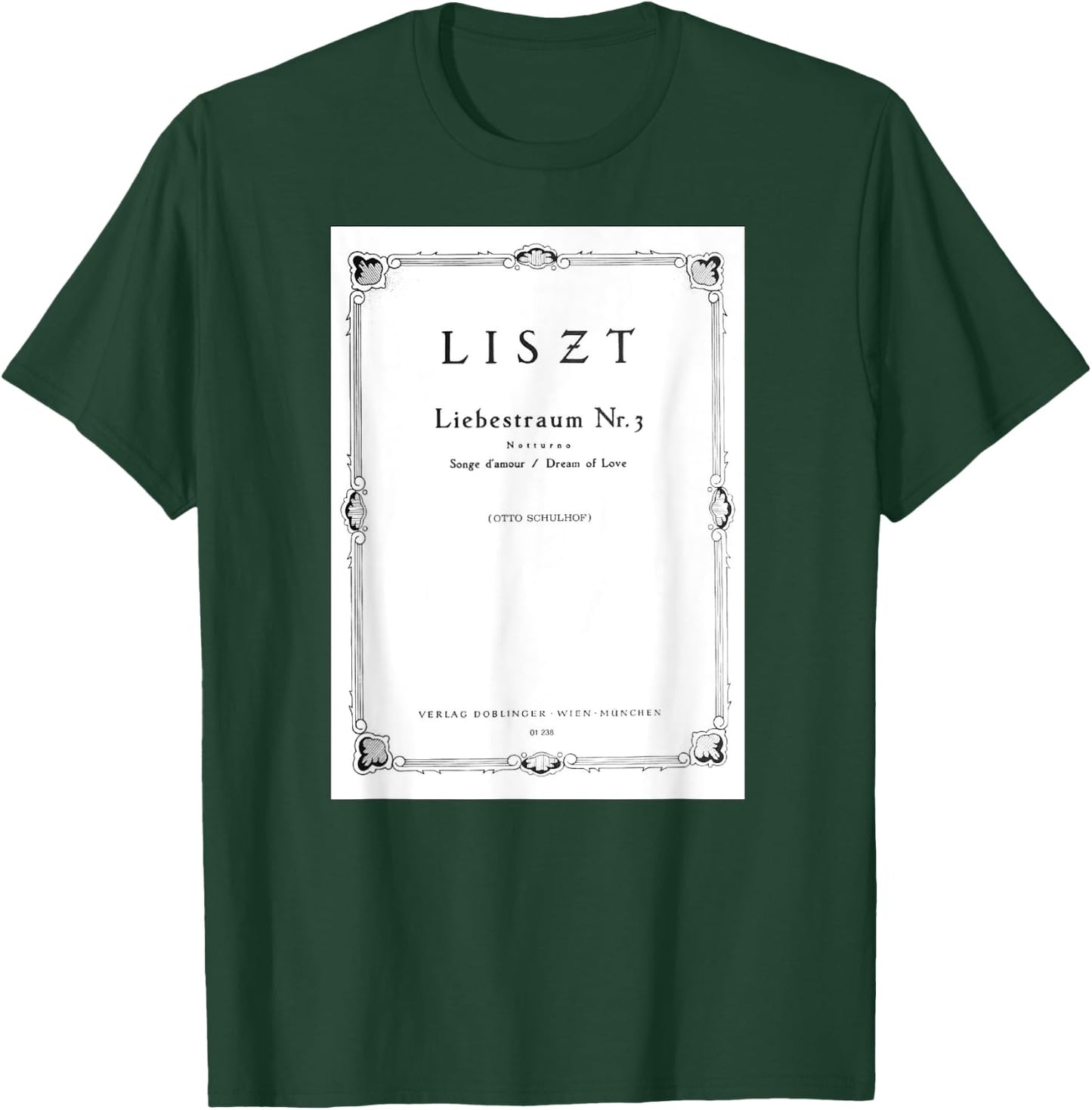Franz Liszt Dream of Love Vintage Book Cover T-Shirt - T-Shirt | Forest