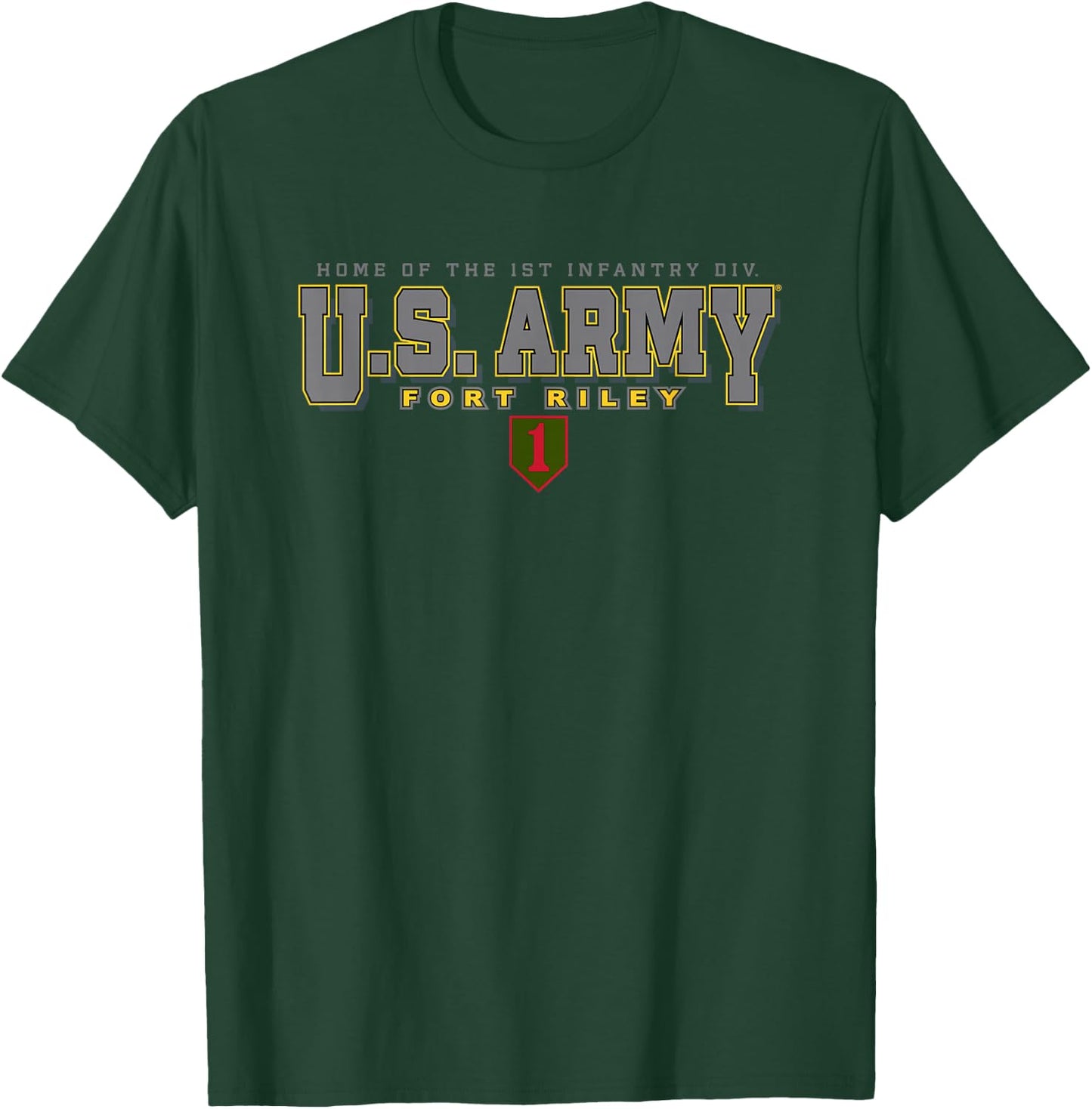 Fort Riley United States Army Military Black T-Shirt - T-Shirt | Forest