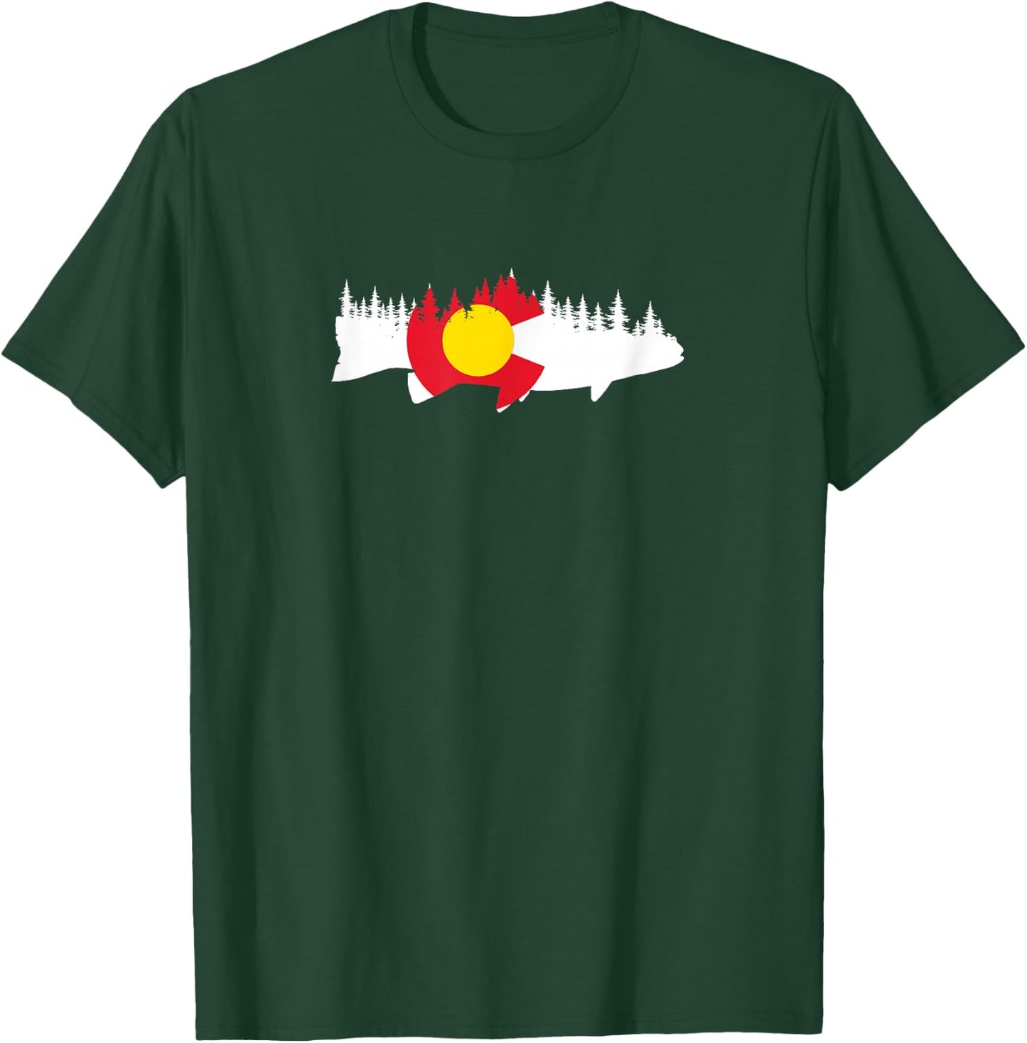 Colorado Fishing Graphic Design T-Shirt - T-Shirt | Forest