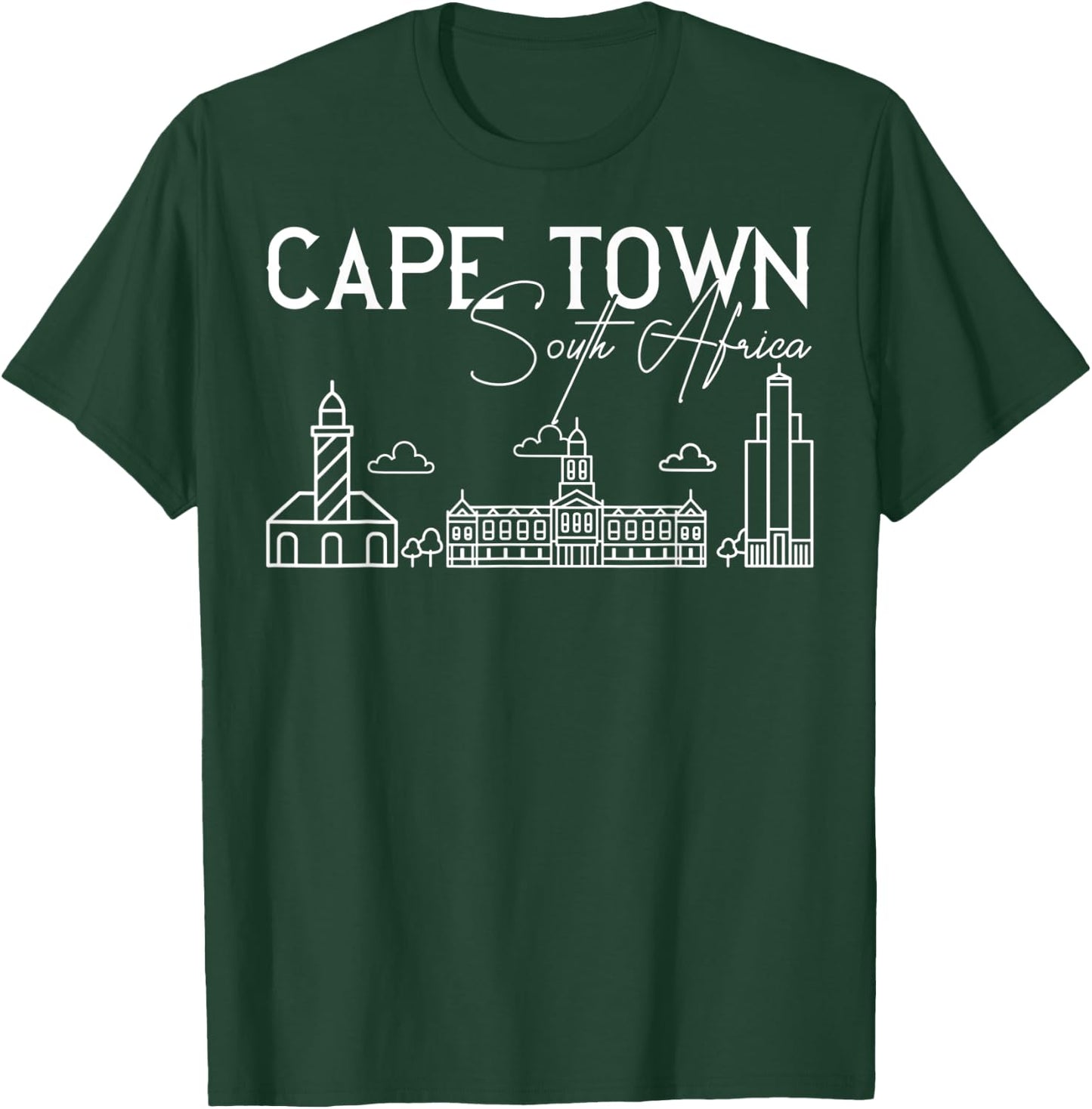 Cape Town South Africa City Skyline Map Travel T-Shirt - T-Shirt | Forest