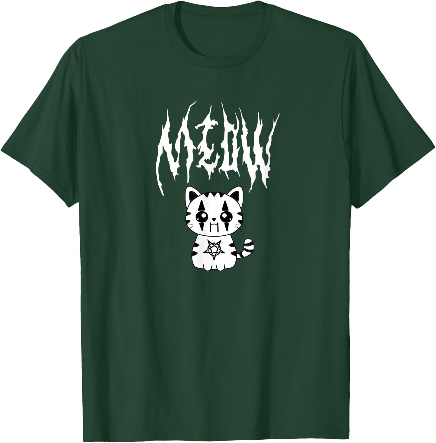 Kawaii Death Metal Meow Cute Anime Black Metal Cat Joke Men Women T-Shirt - T-Shirt | Forest