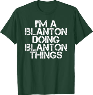 BLANTON Funny Surname Family Tree Birthday Reunion Gift T-Shirt - T-Shirt | Forest