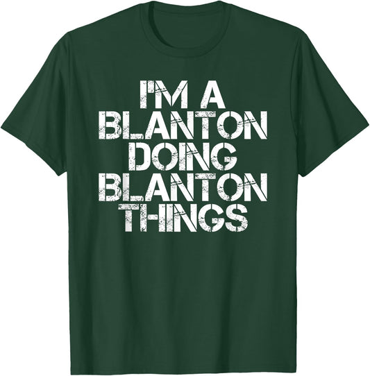 BLANTON Funny Surname Family Tree Birthday Reunion Gift T-Shirt - T-Shirt | Forest