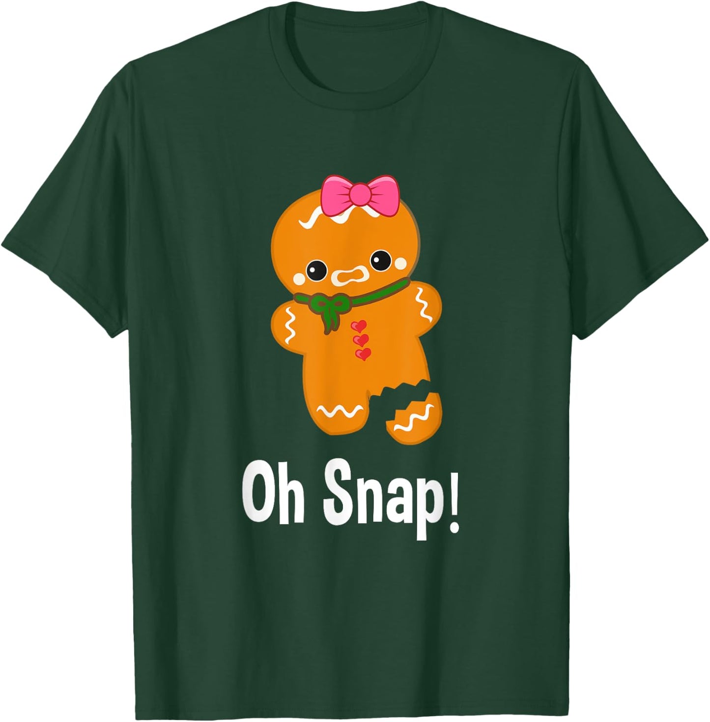 Funny Christmas Gingerbread Man Oh Snap Sweater Women Girl T-Shirt - T-Shirt | Forest