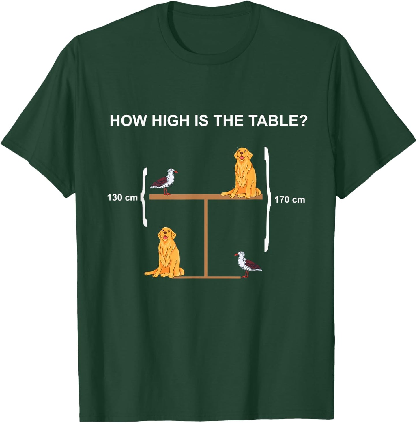 How High is The Table? Riddle and Funny Math Problem T-Shirt - T-Shirt | Forest