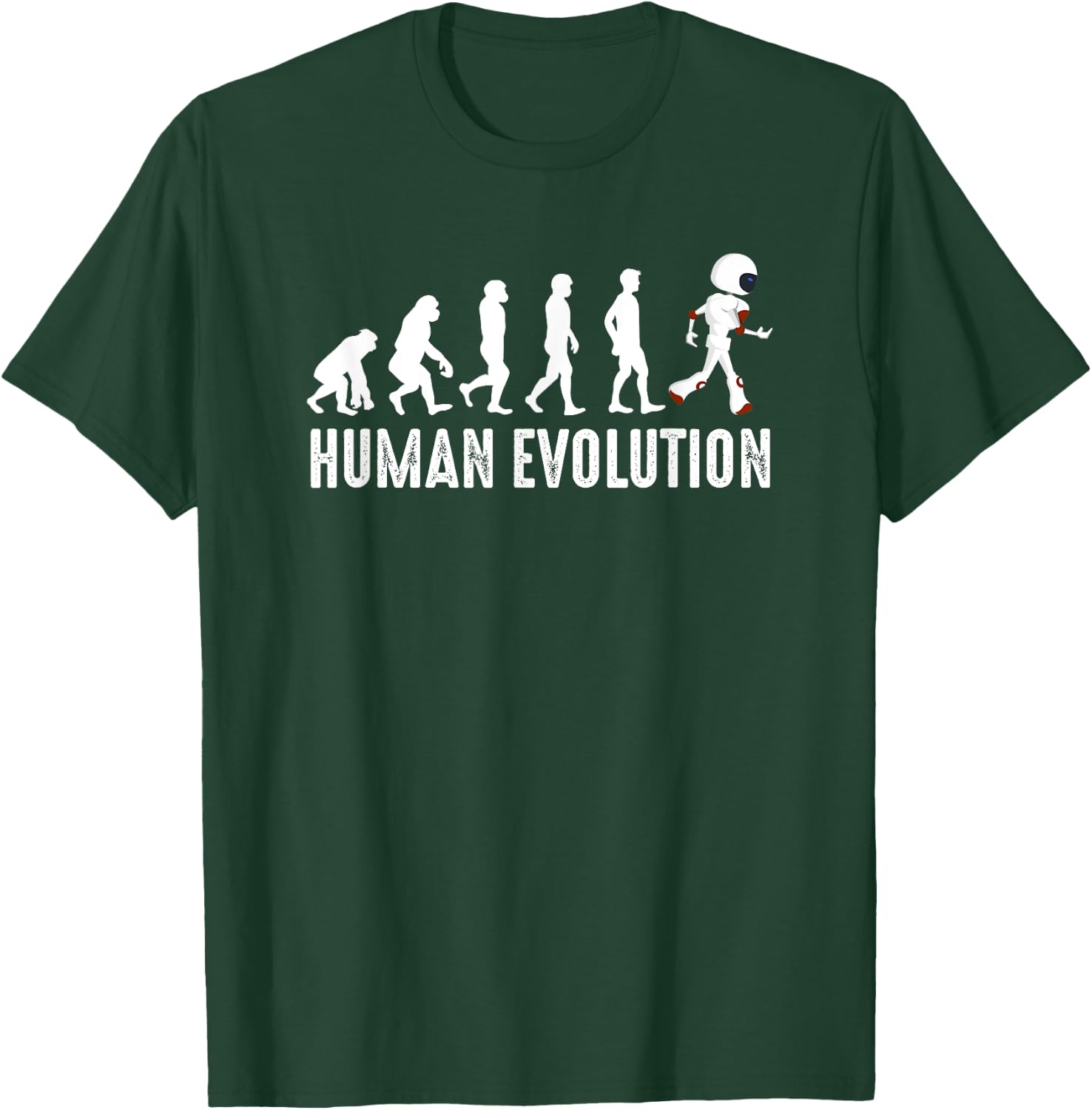 Vintage Human Evolution To Robots Modern Technology Robotics T-Shirt - T-Shirt | Forest