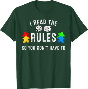 Funny I Read The Rules So You Don't Have to Board Game Gift T-Shirt - T-Shirt | Forest