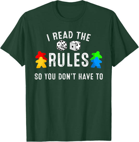 Funny I Read The Rules So You Don't Have to Board Game Gift T-Shirt - T-Shirt | Forest