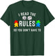 Funny I Read The Rules So You Don't Have to Board Game Gift T-Shirt - T-Shirt | Forest