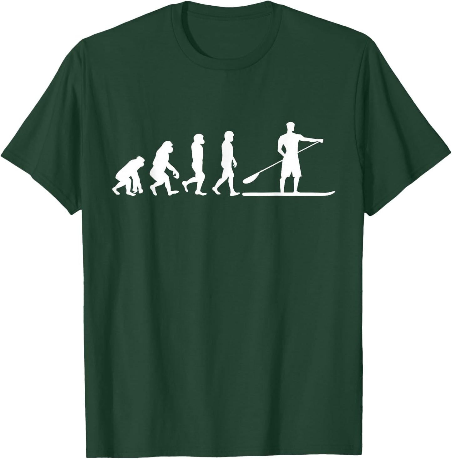 Stand Up Paddleboarder Evolution Gift SUP T-Shirt - T-Shirt | Forest