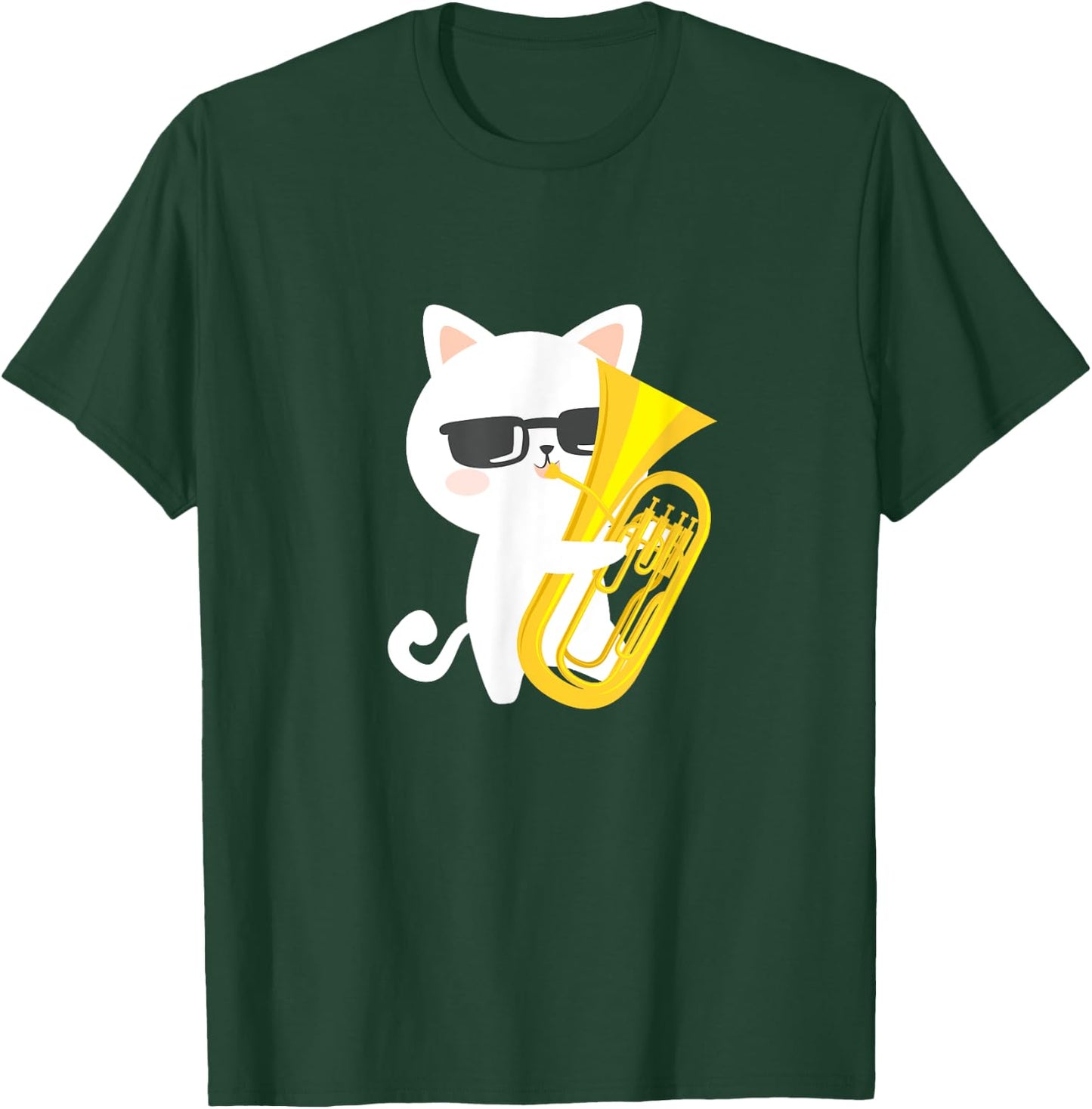 Baritone Cat Cute Baritone Euphonium Player Cat Owner Kawaii Women Girls Kids T-Shirt - T-Shirt | Forest
