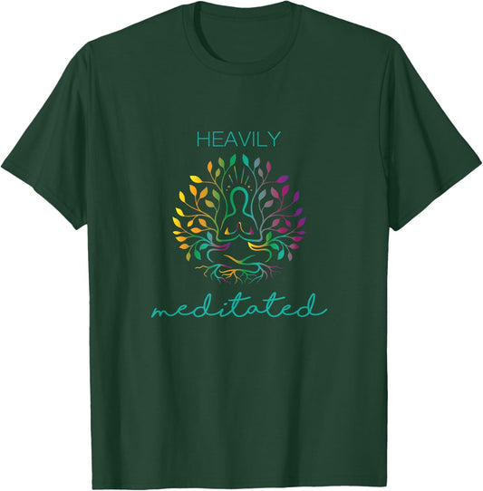 Heavily Meditated Yoga Meditation T-Shirt - T-Shirt | Forest