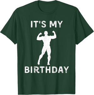 It's My Birthday Lifting Weights Lover Vintage Retro T-Shirt - T-Shirt | Forest
