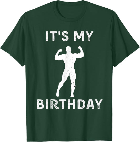 It's My Birthday Lifting Weights Lover Vintage Retro T-Shirt - T-Shirt | Forest
