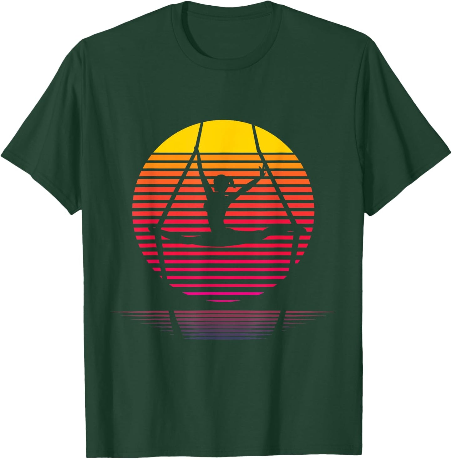 Aerial Yoga Silhouette Lover Gift Aerialist Yogi Dance Gifts T-Shirt - T-Shirt | Forest