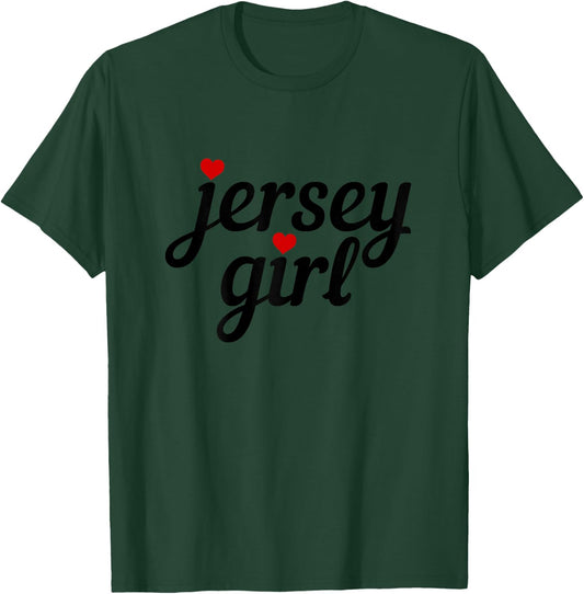 Jersey Girl New Jersey Heart Funny Cute New Jersey T-Shirt - T-Shirt | Forest