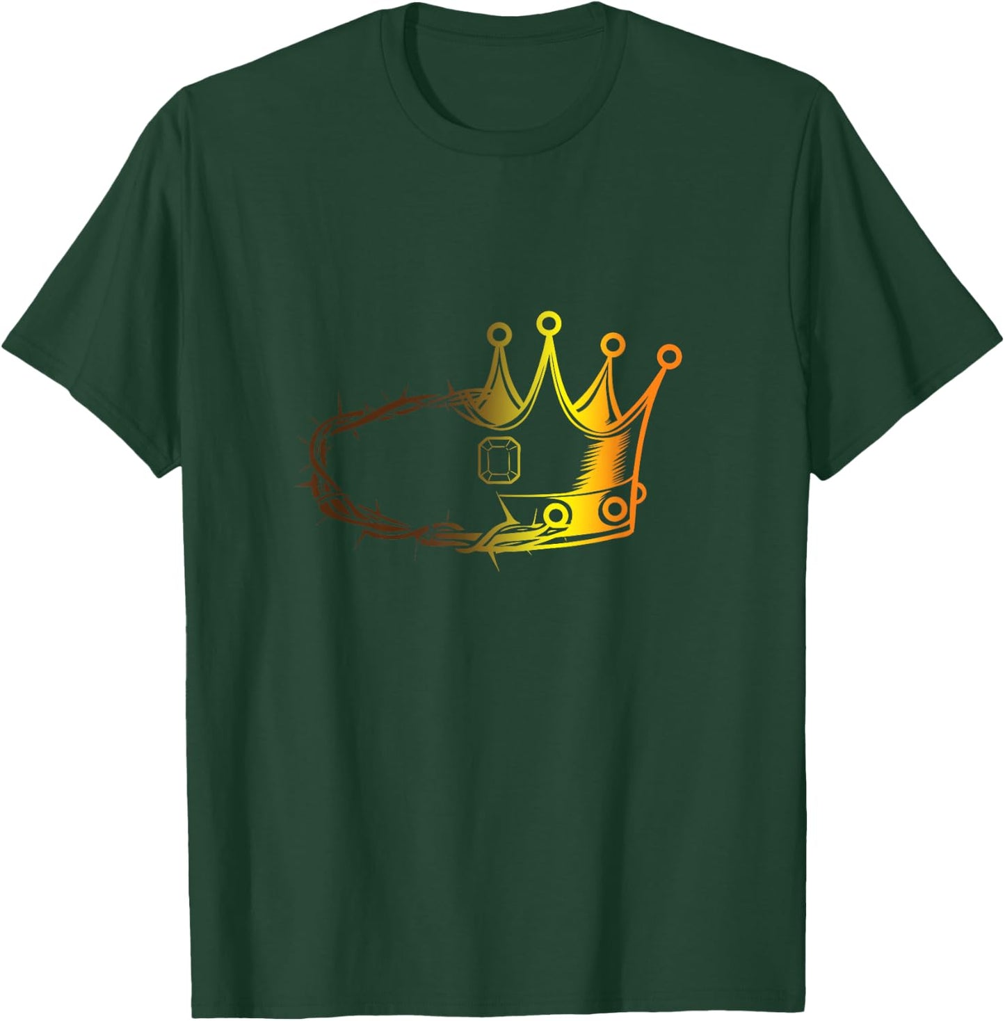 God Follower Catholic Christian Biblical Jesus Thorn Crown T-Shirt - T-Shirt | Forest