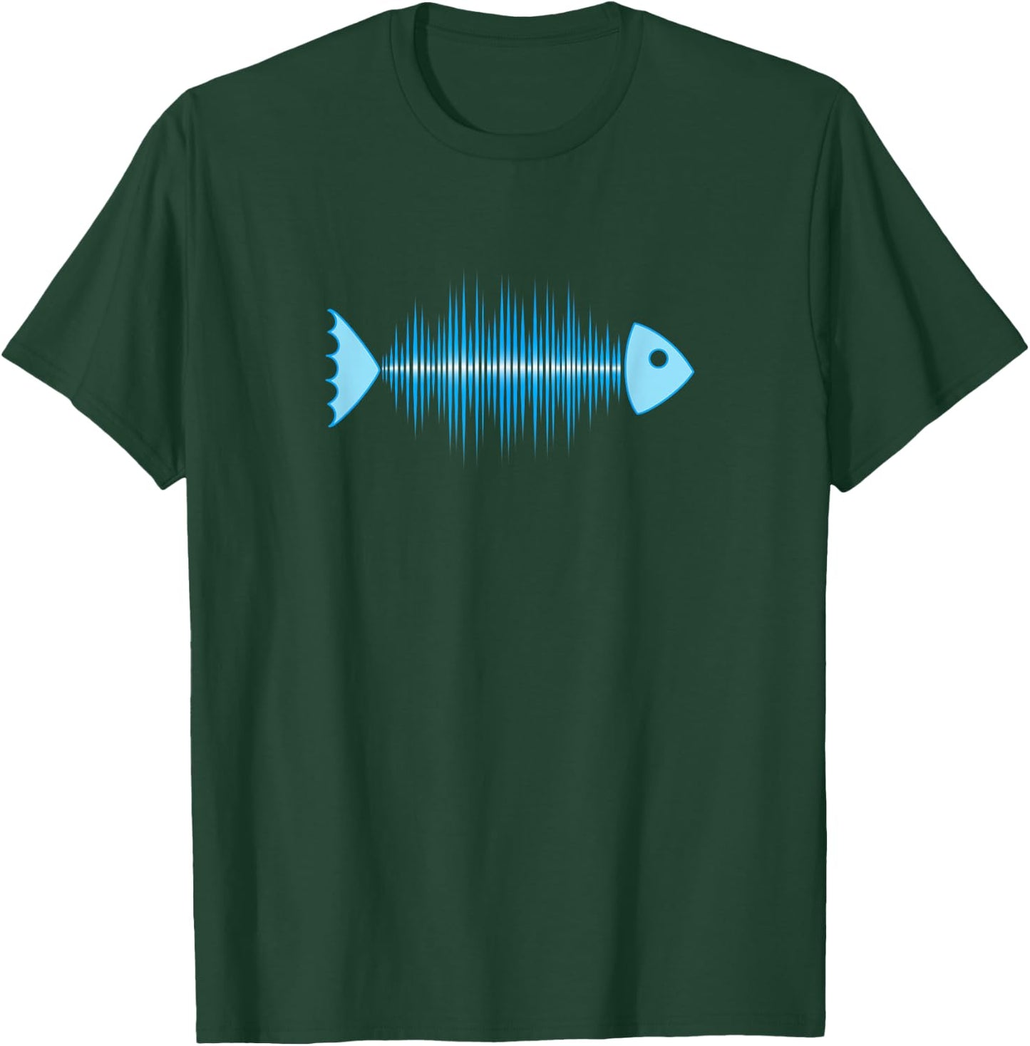 Fish bone sound waves music pulse audio equalizer heartbeat T-Shirt - T-Shirt | Forest