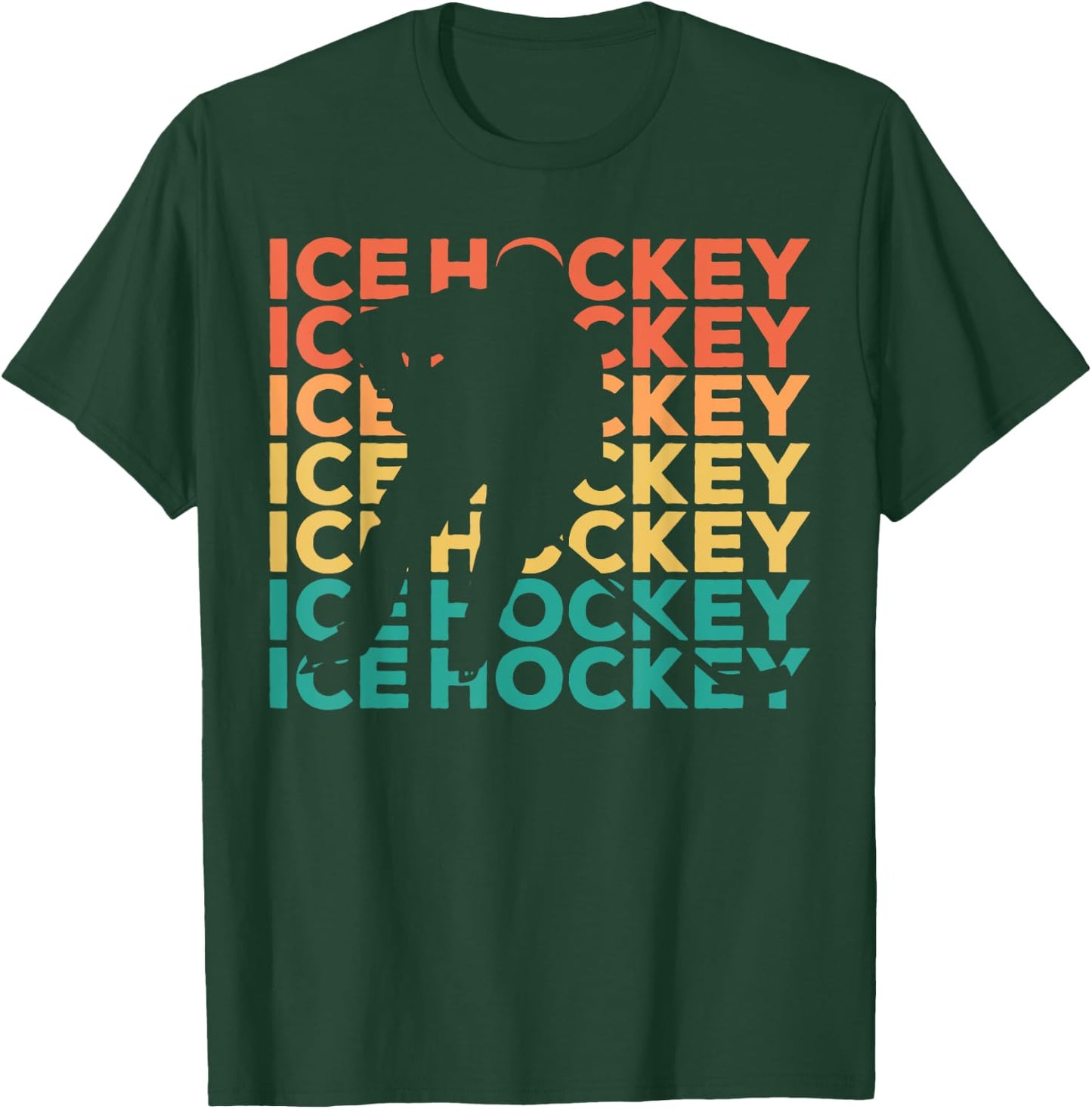 Retro Vintage Ice Hockey Gift Ice Hockey Players T-Shirt - T-Shirt | Forest