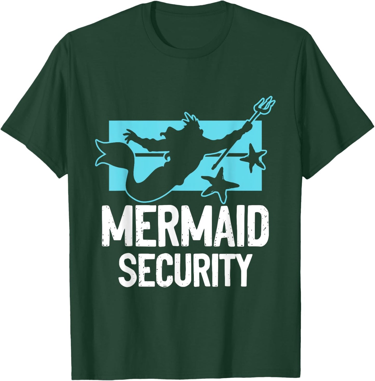 Mermaid Security - Merman Mermaid Party Swimming Sea Waves T-Shirt - T-Shirt | Forest