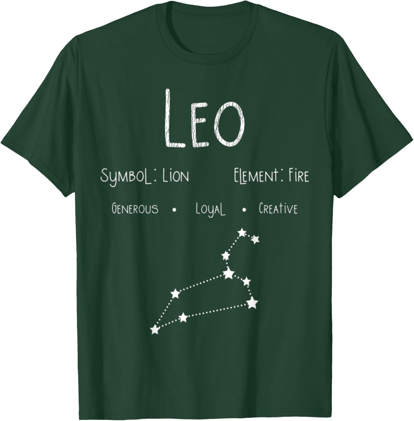 Vintage Distressed Leo Symbol Zodiac Sign Birthday Gift T-Shirt - T-Shirt | Forest