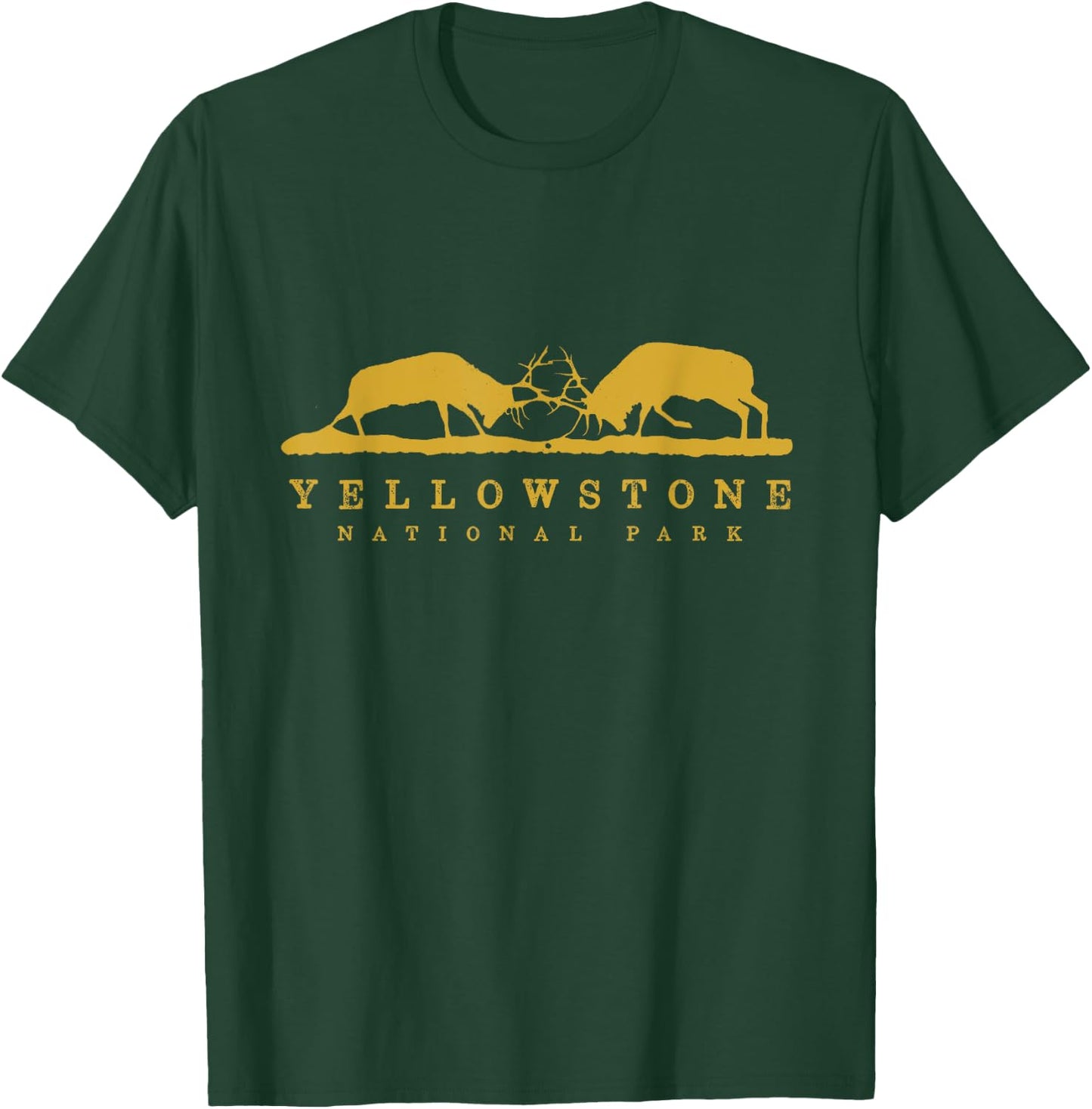 Yellowstone National Park Animal Lover Bull Elk Battle Elk T-Shirt - T-Shirt | Forest